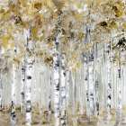Neutral Birch Grove Art Print