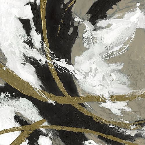 Golden Flourish Abstract Art Print