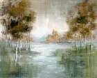 Fall Birch River Art Print by Nan
