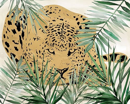 Palm Leopard II Art Print