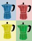 Moka Pot Colorblock Kitchen Print