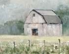 Fence Line and Hay Art Print