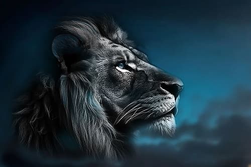 Portrait of a Lion Art Print by CAD Design