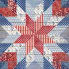 American Star Quilt I Art Print