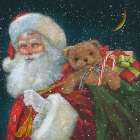Santa Delivering Toys Art Print