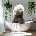 Spa Bear Art Print
