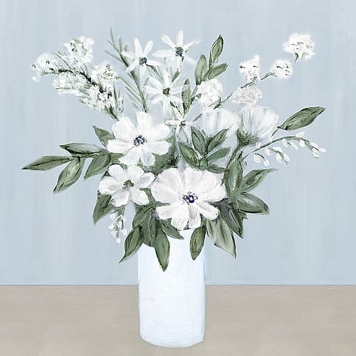 Milk Glass Bouquet I Art Print by Marilyn Dunlap