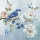 Bird and Blooms I Art Print
