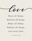 Love Bears All Things Art Print
