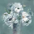 Soft Teal Bouquet Art Print by Nan