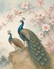 Majestic Peacocks II Art Print by CAD Designs