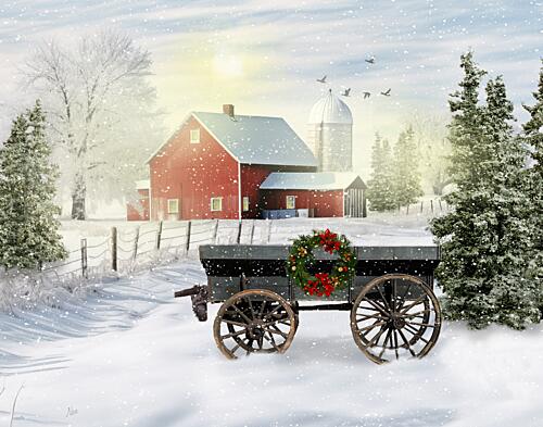 Winter in the Country Art Print by Nan