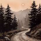 Misty Mountain I Art Print