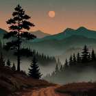 Dirt Road at Dusk Art Print