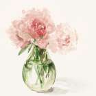 Soft Peonies in Glass Vase Art Print