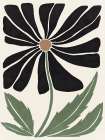Bold Black Petal Bloom I Art Print
