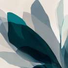 Flowing Petals in Blue Hues I Art Print