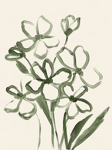 Monochrome Leaves in Contrast II Art Print by Aria K