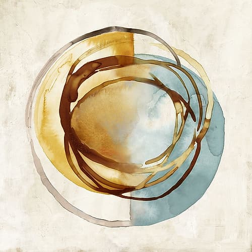 Yellow and Blue Circle Art Print