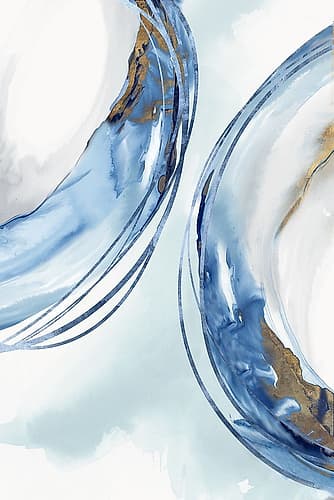Blue Water Rings I Minimaliste reproduction