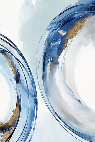 Blue Water Rings II Art abstrait reproduction