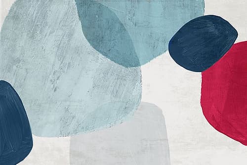 Red and Blue Pebbles II Minimaliste reproduction