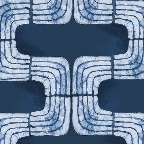 Blue Batik I Art Print