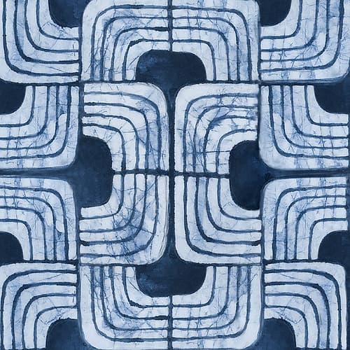 Blue Batik III Art Print