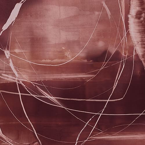 Curved Lines on Maroon Canvas II Art Print