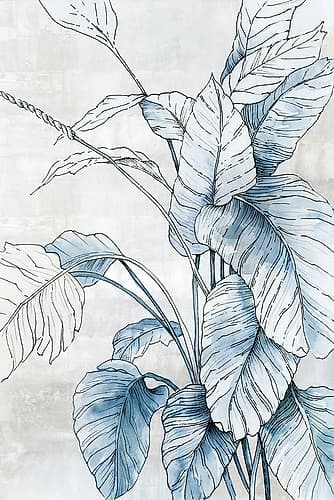Blue Harmony Tropical Print