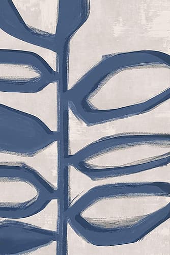 Abstract Blue Branch I Minimalist Print