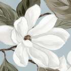 Soft Magnolia Bloom in Gentle Blue Art Print