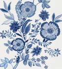 Indigo Floral Patterns in Bloom Art Print