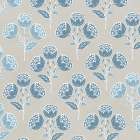 Blue Floral Pattern on Neutral Background Art Print