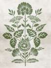Floral Harmony in Green Silhouette Art Print