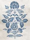Floral Silhouette on Neutral Canvas Art Print