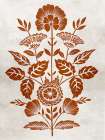 Floral Silhouette on Textured Canvas Art Print