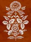 White Blooms on Terracotta Background Art Print