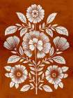 Floral Silhouette on Terracotta Canvas Art Print