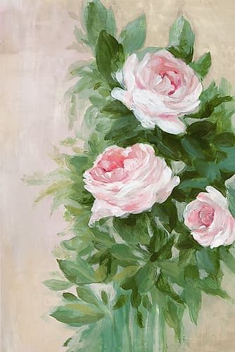 Pink Tranquil Roses Art Print