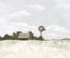 Quiet Farmstead Under Cloudy Skies Art Print