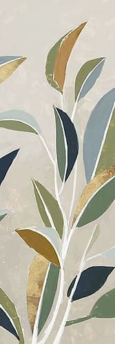Golden Mosaic Leaves II Art Print