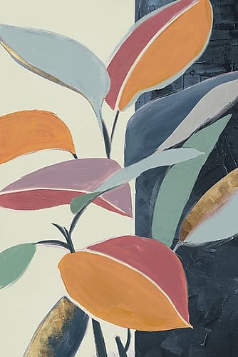 Colourful Orange Leaves I Tropical Print