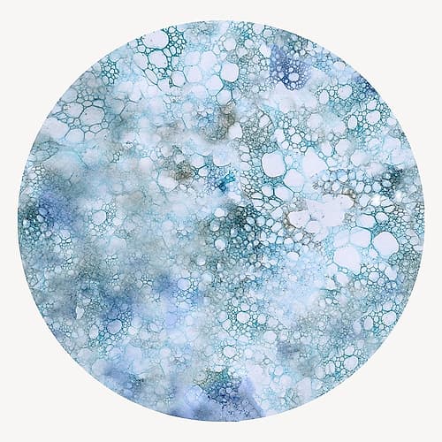 Blue Abstract Circle II Art Print