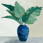 Blue Palm Vase Minimalist Print