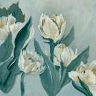 Golden White Floral Art Print