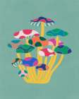 Rainbow Mushrooms Art Print