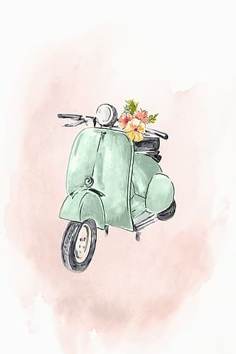 Green Bike Art Print
