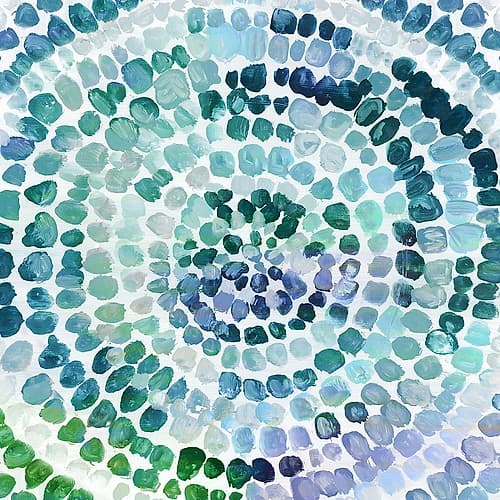 Single Teal Medallion Decorative Print