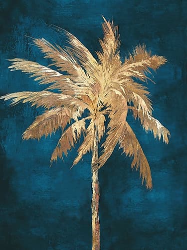 Golden Night Palm Tropical Print
